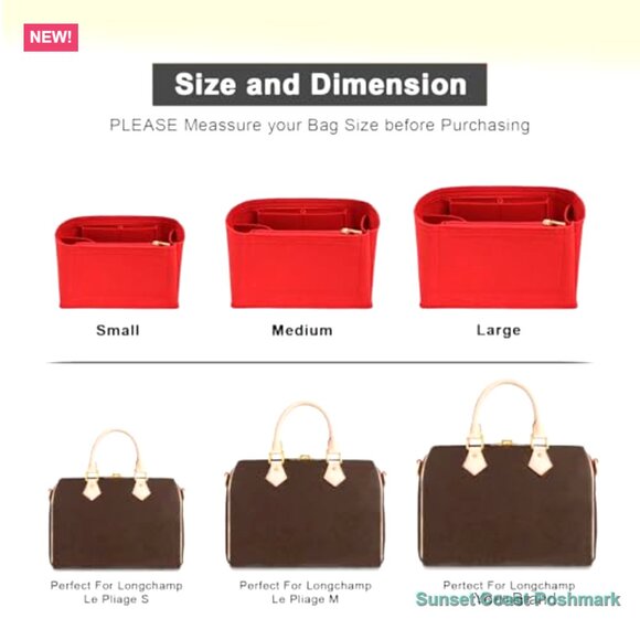 Felt Purse Organizer Insert with Multiple Pockets - Picture 3 of 6